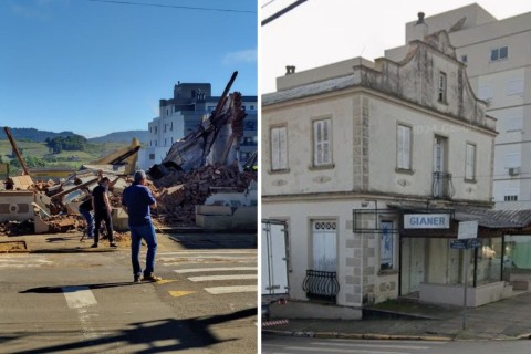 Prédio histórico de 1914 é demolido em Santa Clara do Sul