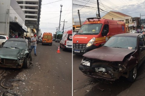 Dois idosos ficam feridos após colisão entre três carros em Teutônia