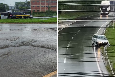 Aquaplanagem provoca dois acidentes no mesmo ponto da BR-386
