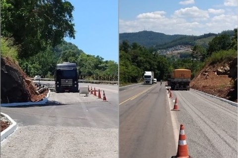 Pela primeira vez, caminhões utilizaram área de escape para evitar acidente em Muçum após perda de freios